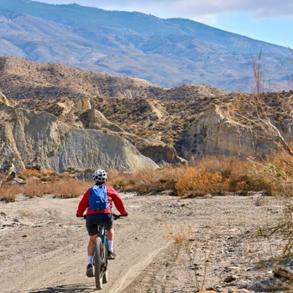 Desierto Tabernas - Persona en bici