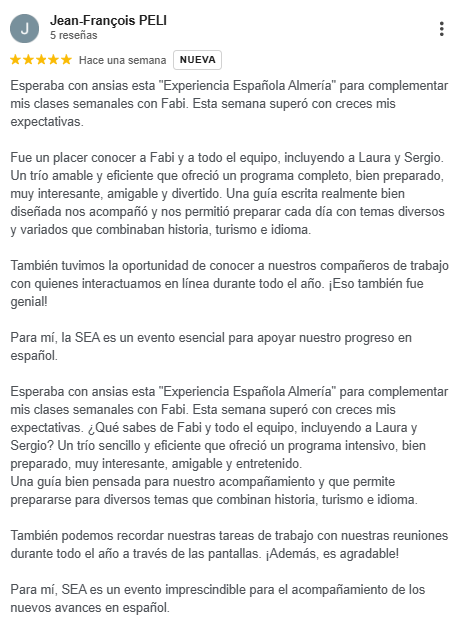 Reseña spanish experience almeria